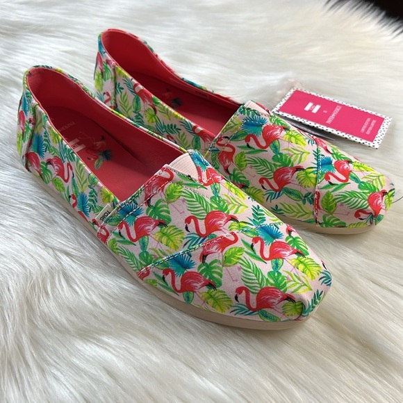 Toms Shoes Toms X Paper Source Flamingo Print Alpargata Slip On